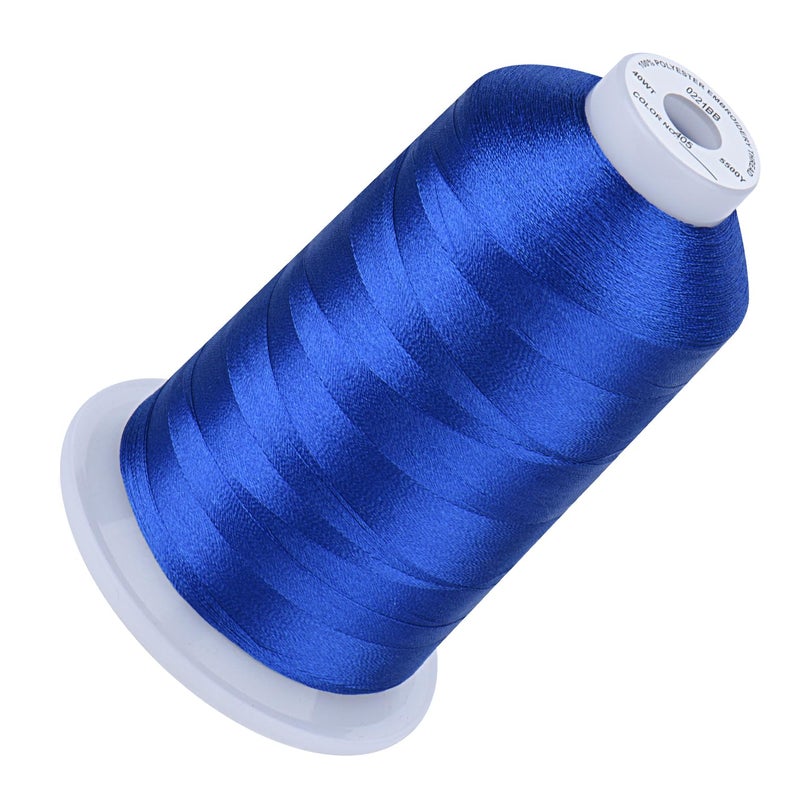 Simthread 5500Yds Embroidery Thread, 5000M High-Yardage 40WT 100% Polyester Thread - 170+ Vivid Colors, High-Speed Rated - Compatible with Brother, Singer, Janome & More - Blue 405 - Image 1